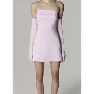 Miscreants Cupid Mini Dress With Gloves Barbie Pink UK 12 M